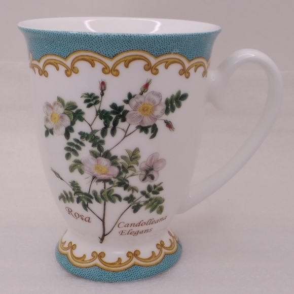 Kent Pottery Other - Kent Pottery Rosa Candolleana Elegans MUG White Flowers Pedestal 8 oz Cup